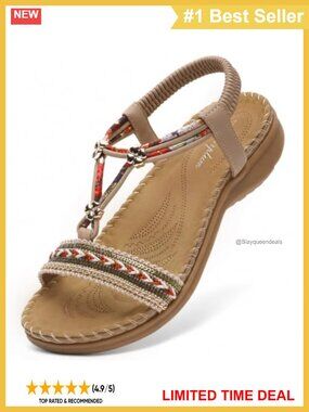 Littleplum Dressy Sandals for Women Arch Support Comfortable Flat Strappy